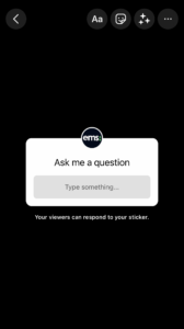 Interactive questions sticker on instagram. You can use it to do a Q&A on social media